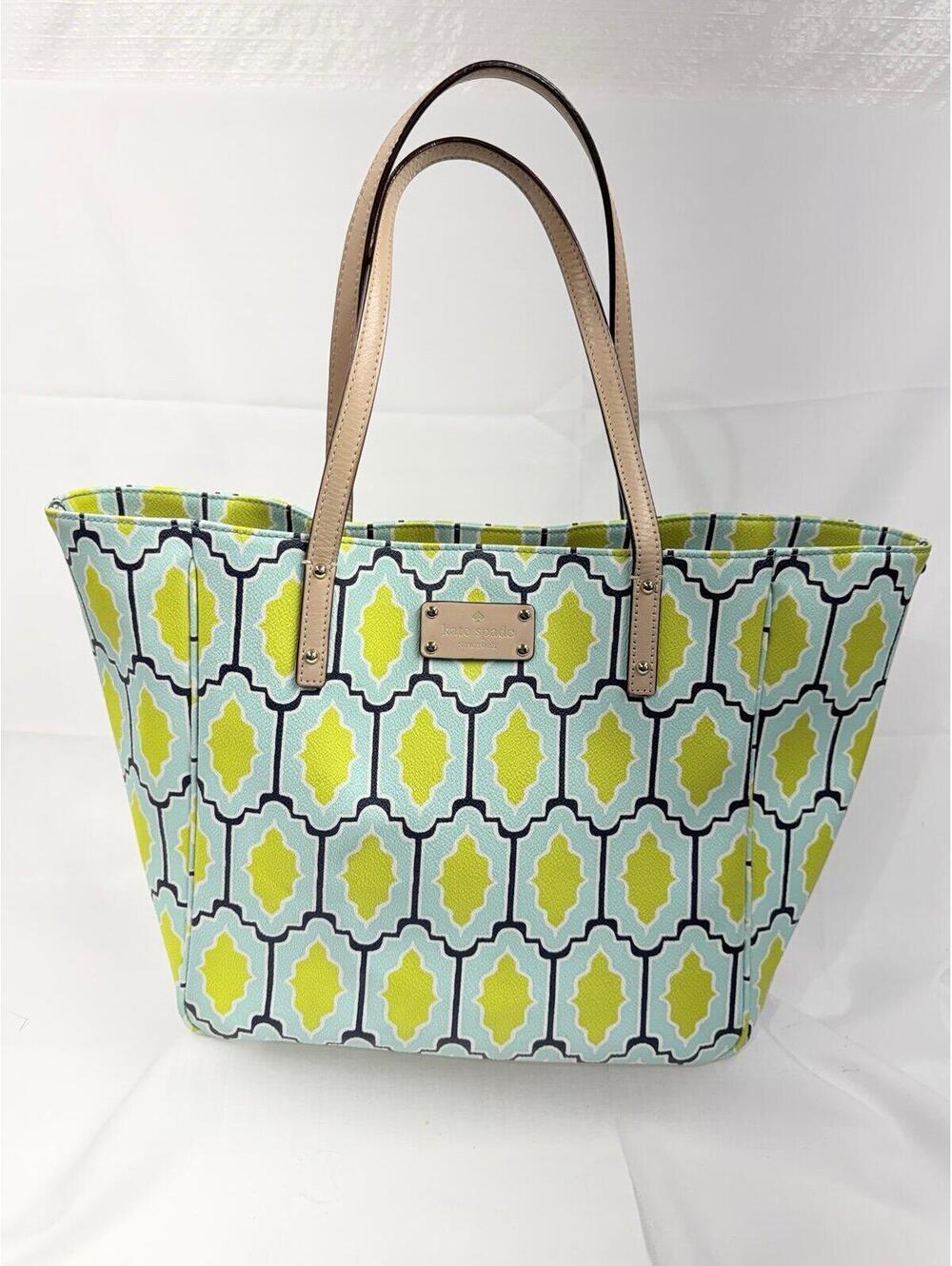 Kate Spade Cabana Tile Sidney Large Tote Bag Seaglass Moonstone used